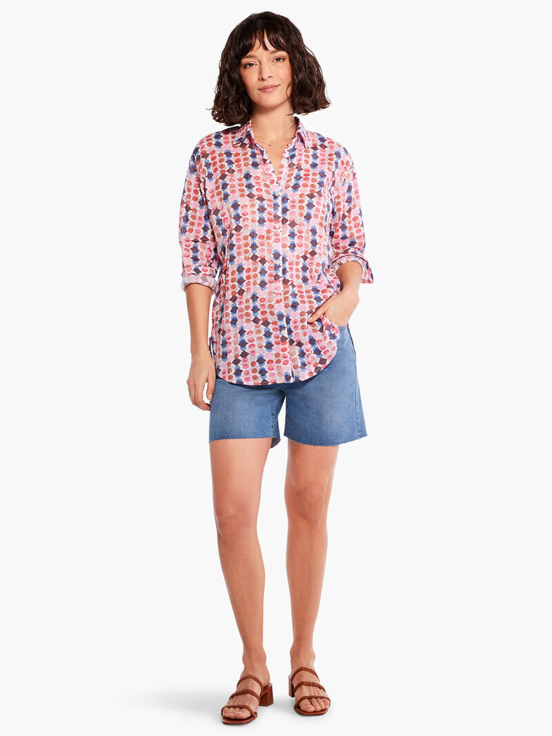 Woman Wears Geo Dots Boyfriend Shirt image number 4