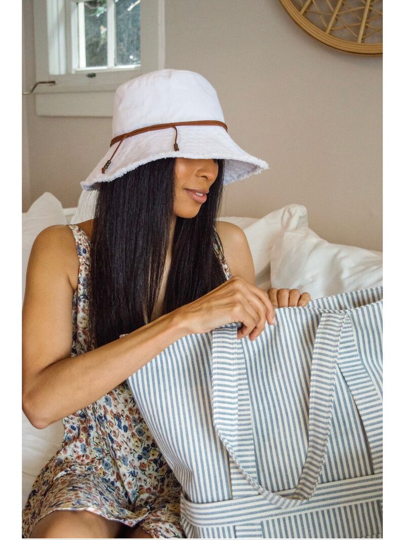 Woman Wears HAT ATTACK FRINGED BUCKET HAT image number 4