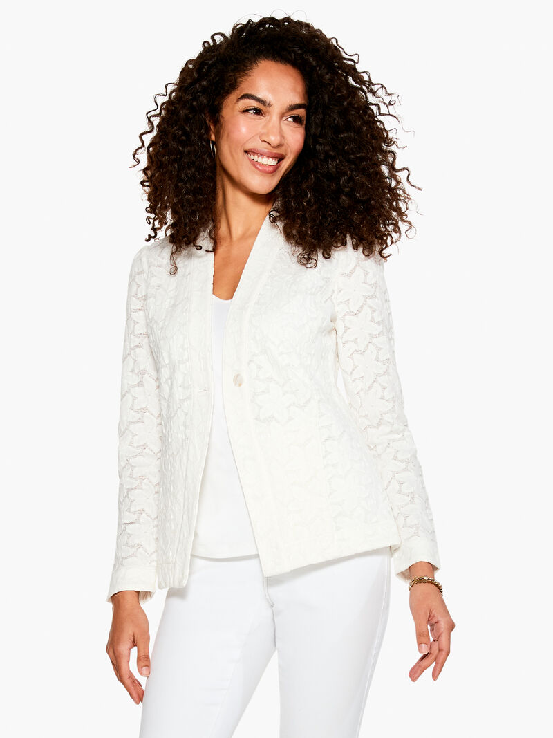 Woman Wears Petal Lace Jacket image number 0