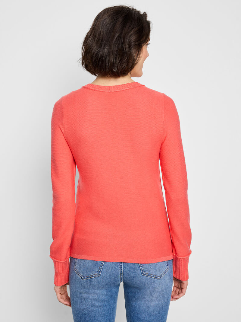 Woman Wears Baby Garter Crew Neck Sweater image number 3