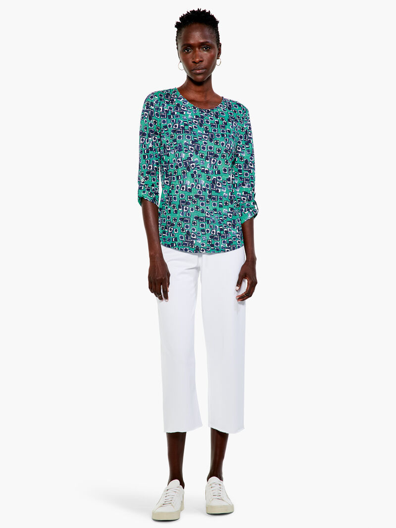 Woman Wears Picnic Geo Top image number 3