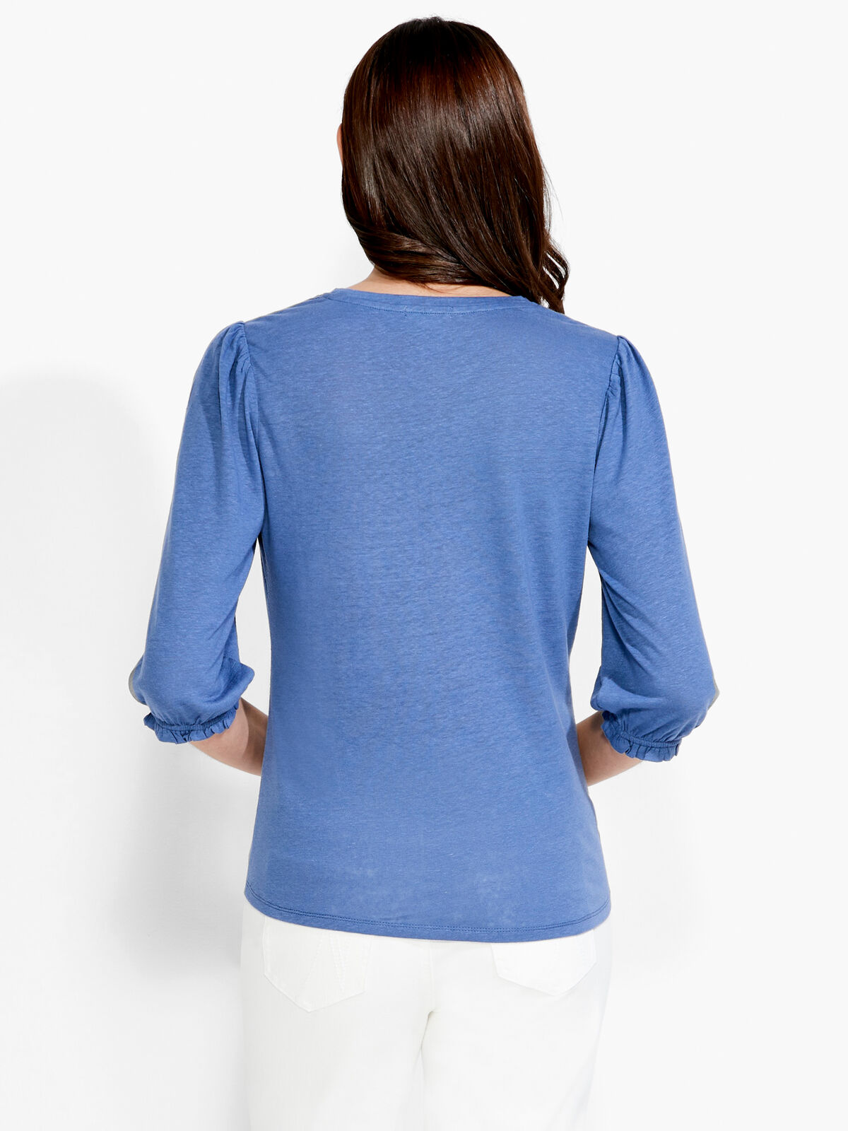 NZT Crew Neck 3/4 Pleated Sleeve Tee