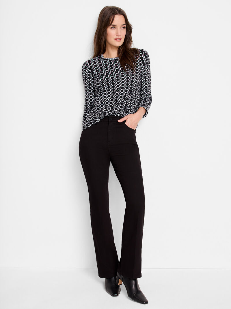 Woman Wears Geo Reversible Sweater Tee image number 2
