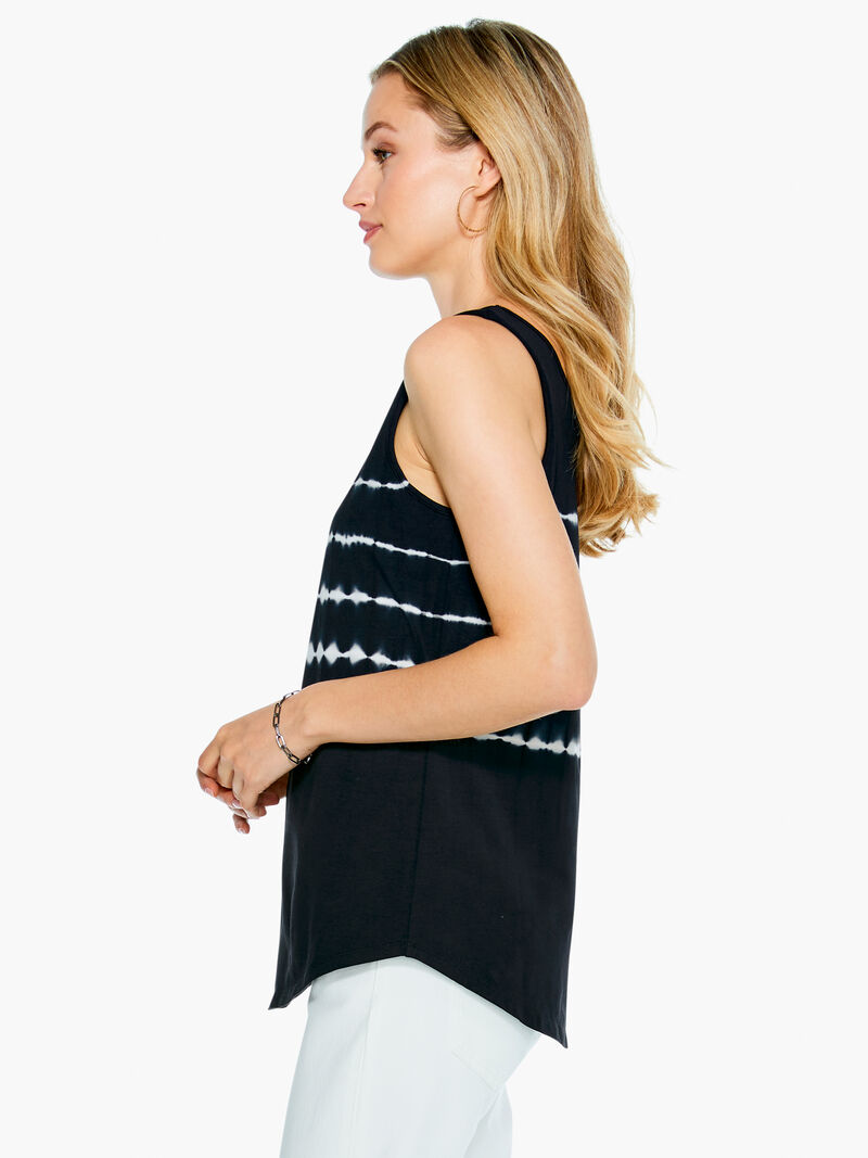 Woman Wears Shibori Shirt Tail Perfect Tank image number 1