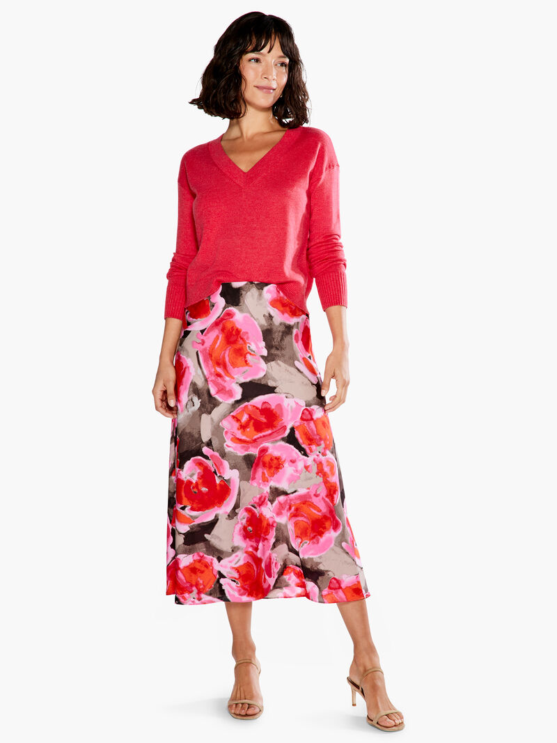 Woman Wears Rosy Outlook Slip Skirt image number 3
