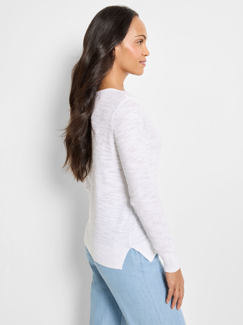 Woman Wears Breezy Texture Sweater image number 2