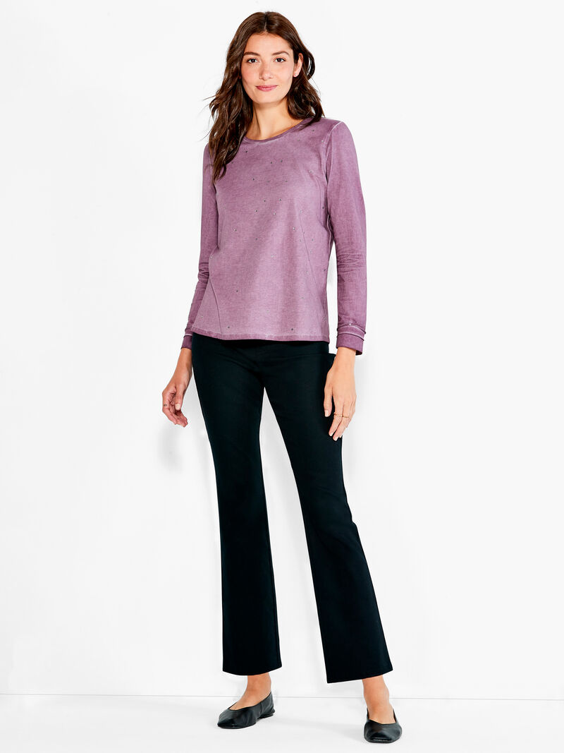 Woman Wears NZT Long Sleeve Crew Sparkle Tee image number 3