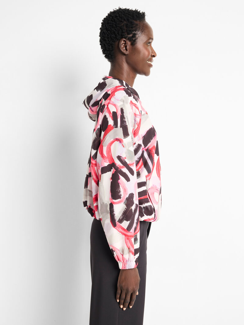Woman Wears Grafitti Windbreaker image number 2