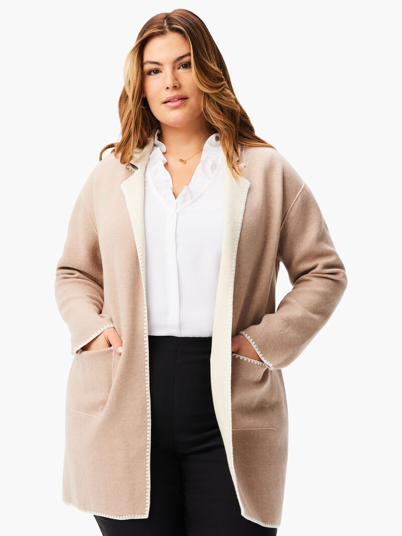 Woman Wears Cool Nights Reversible Knit Jacket image number 0