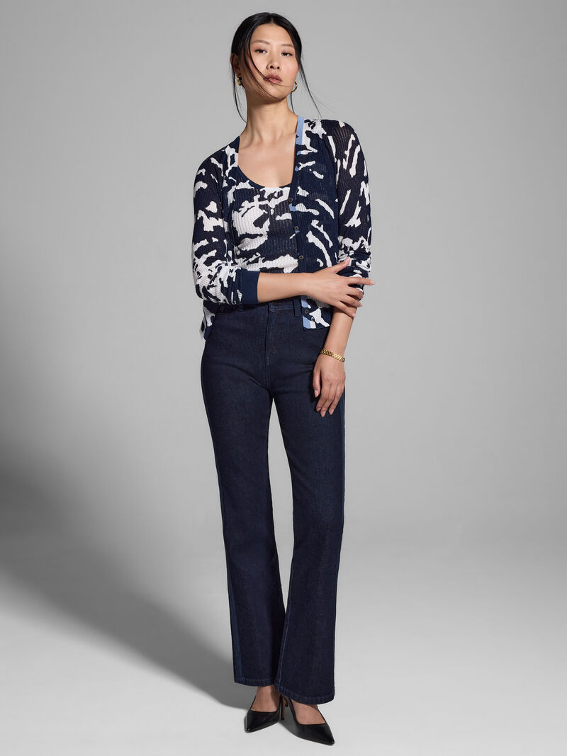 Woman Wears Nightfall Rib Cardigan image number 1
