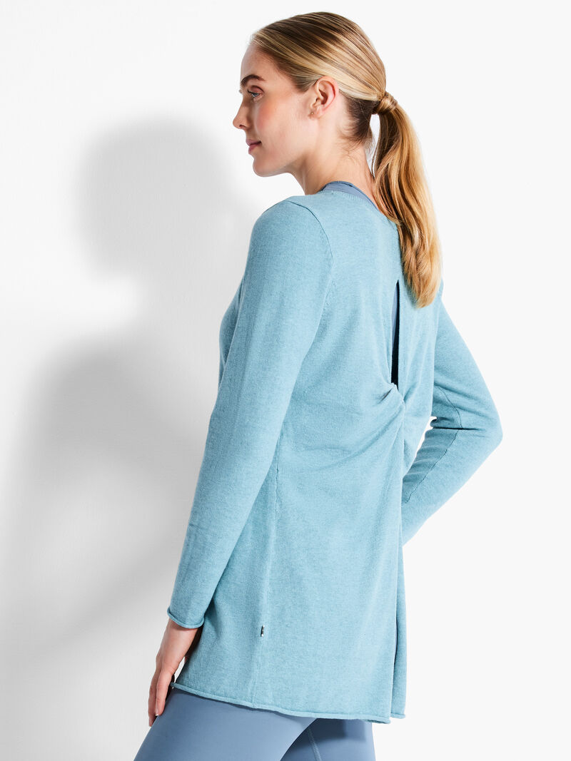 Woman Wears Cool Down Twist Back Sweater image number 1