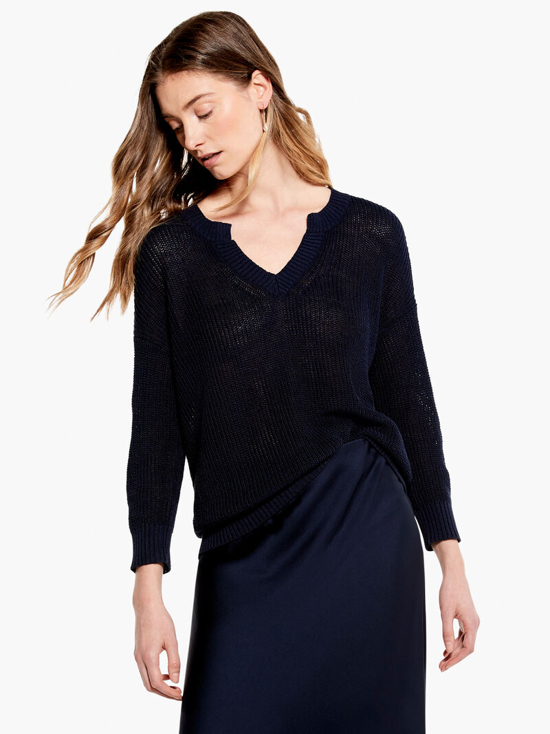 
                    Summer Split Neck Sweater
