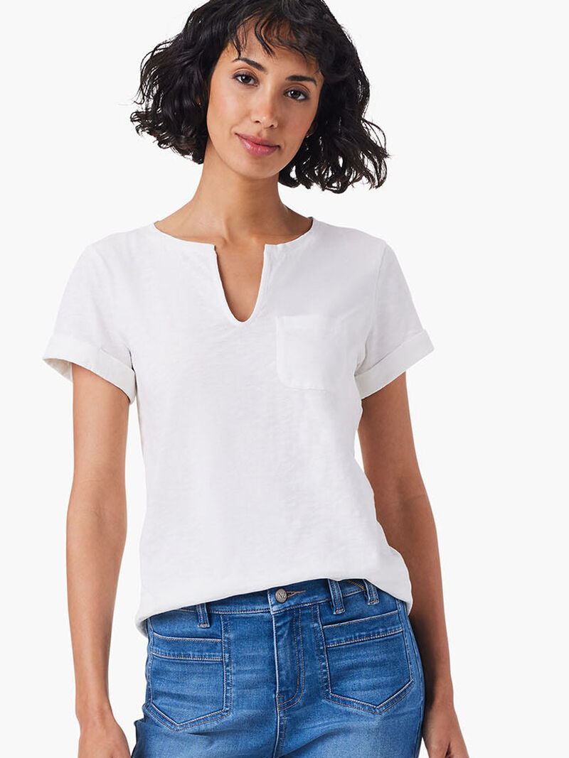 Woman Wears NZT Split Neck Tee image number 0