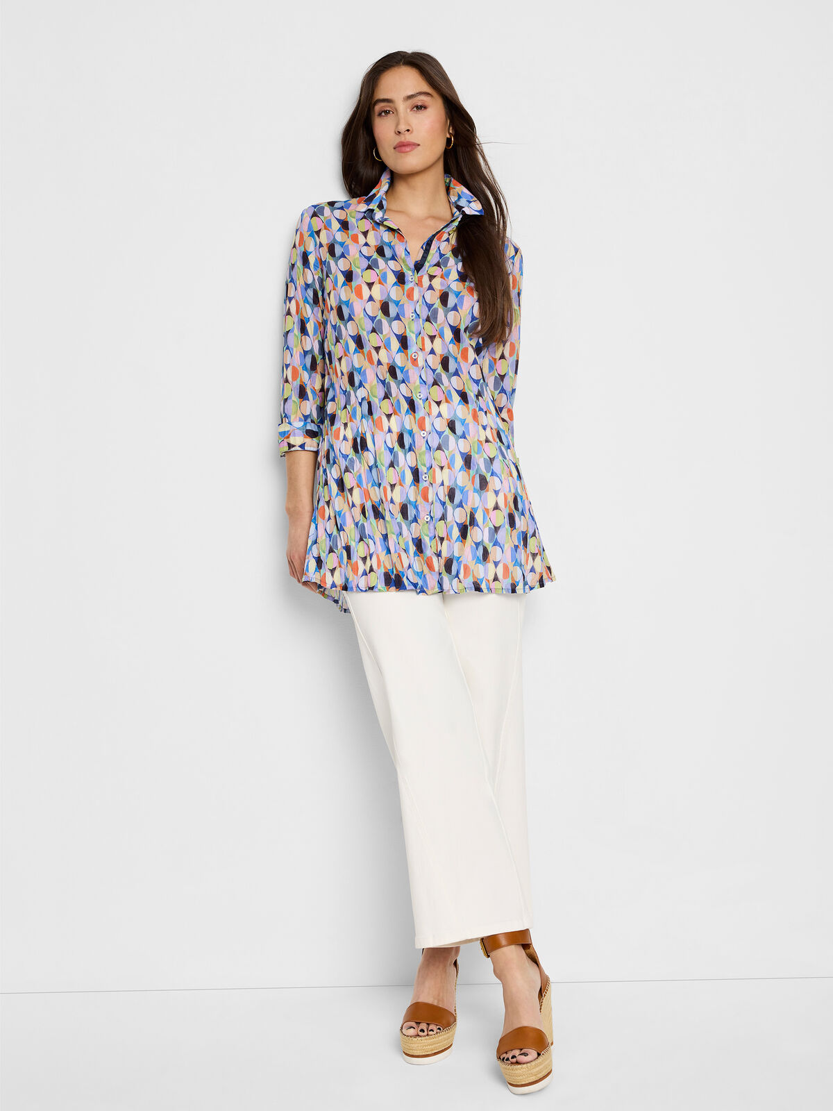 Social Circles Long Crinkle Shirt