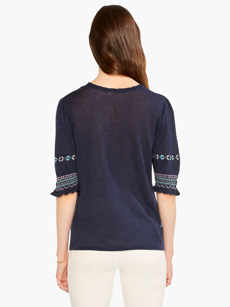 Woman Wears Intarsia Stitches Sweater image number 2