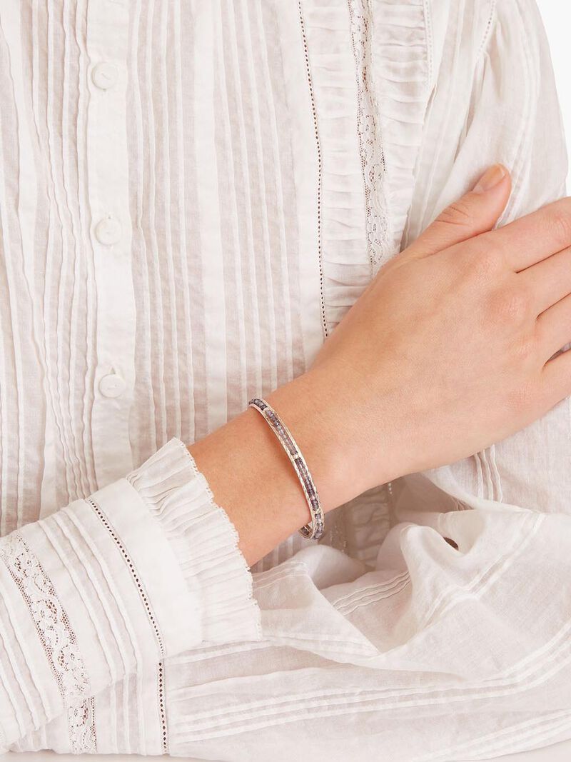 Woman Wears Chan Luu - Iolite Stone And Metal Bracelet image number 1