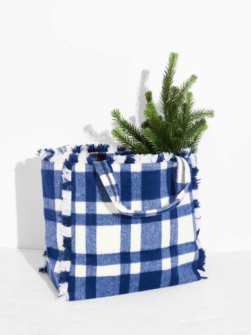 Woman Wears Hat Attack Virginia Flannel Plaid Bag image number 0