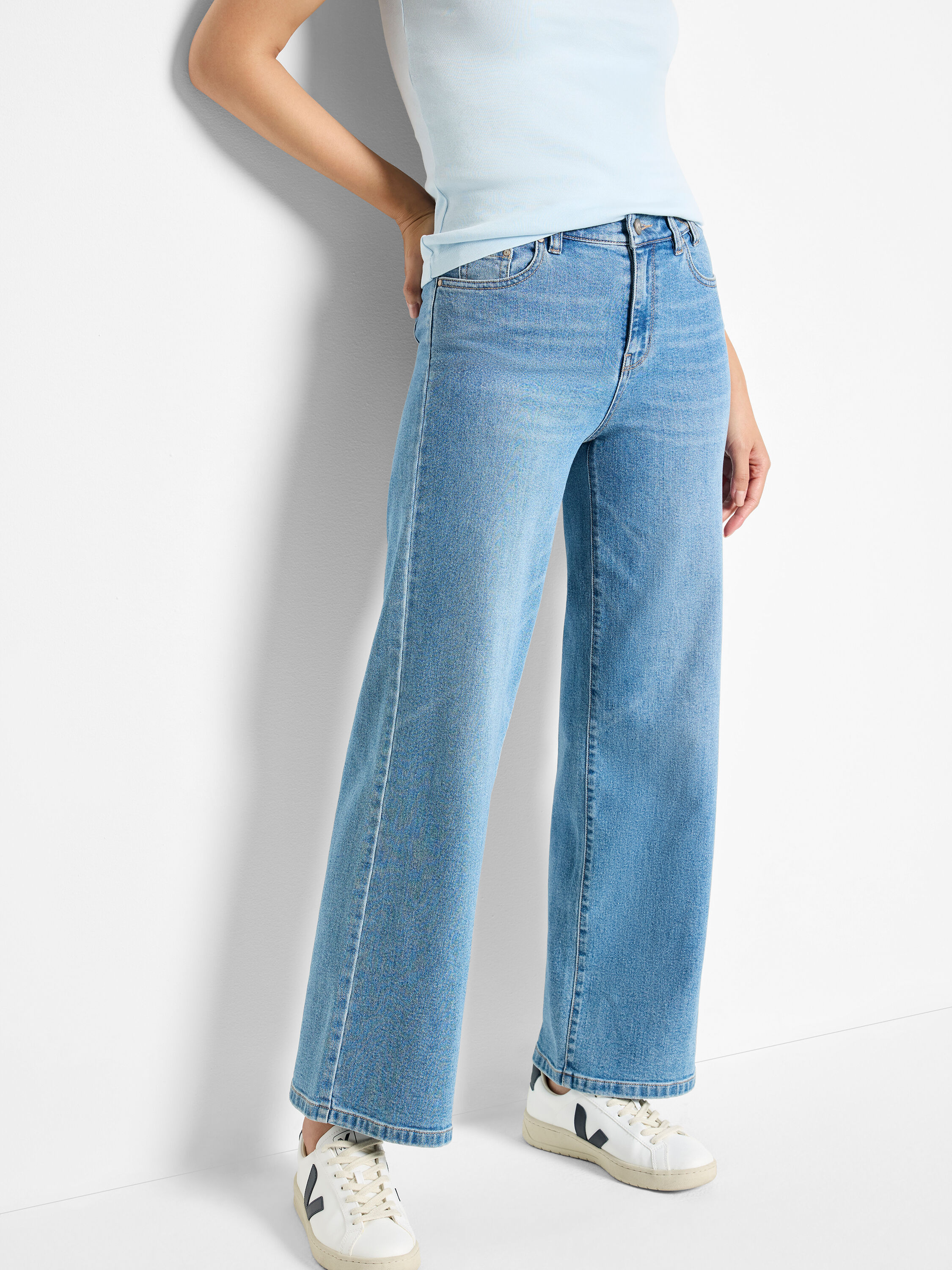 ★NICK&NICOLE★ SEMI WIDE COTTON DENIM PANTS 28