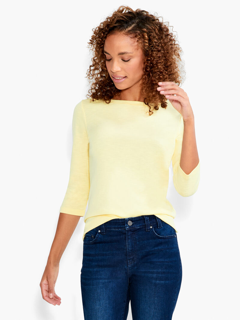 Woman Wears NZT 3/4 Sleeve Boat Tee image number 0