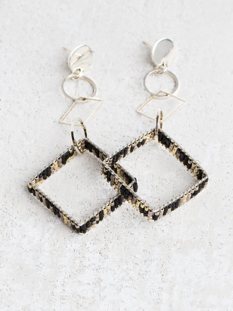 Woman Wears Square Earring image number 0