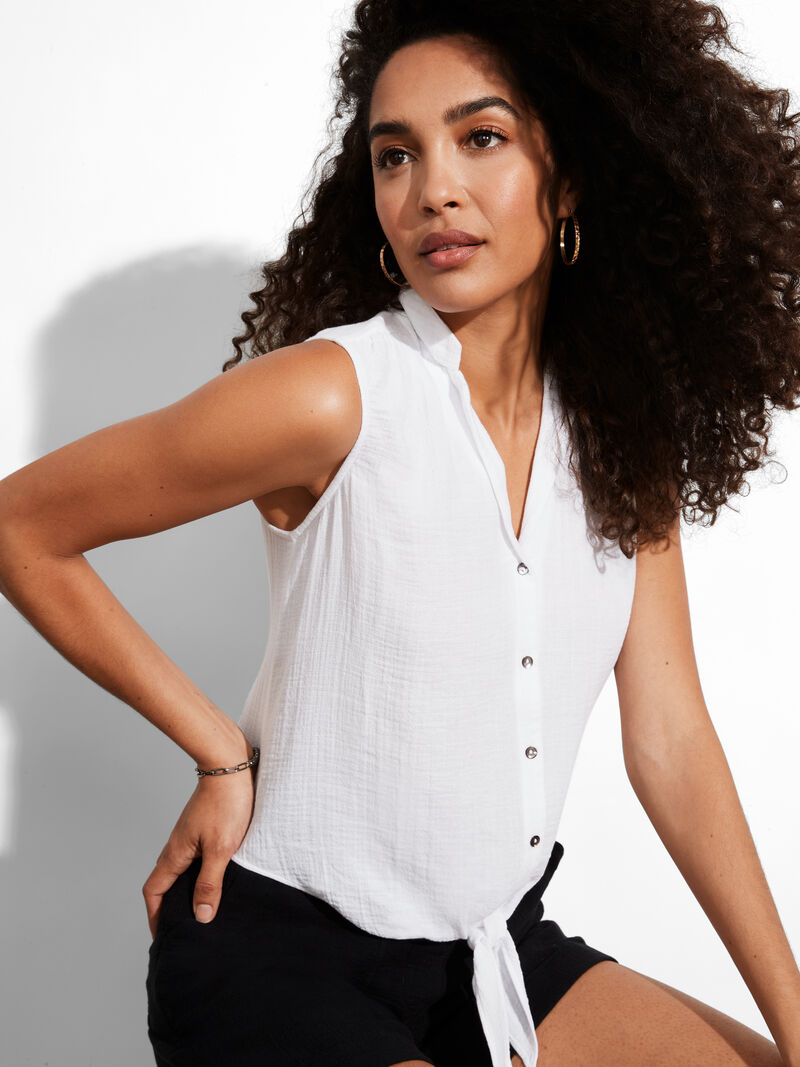 
                    Double Gauze Tie Tank
