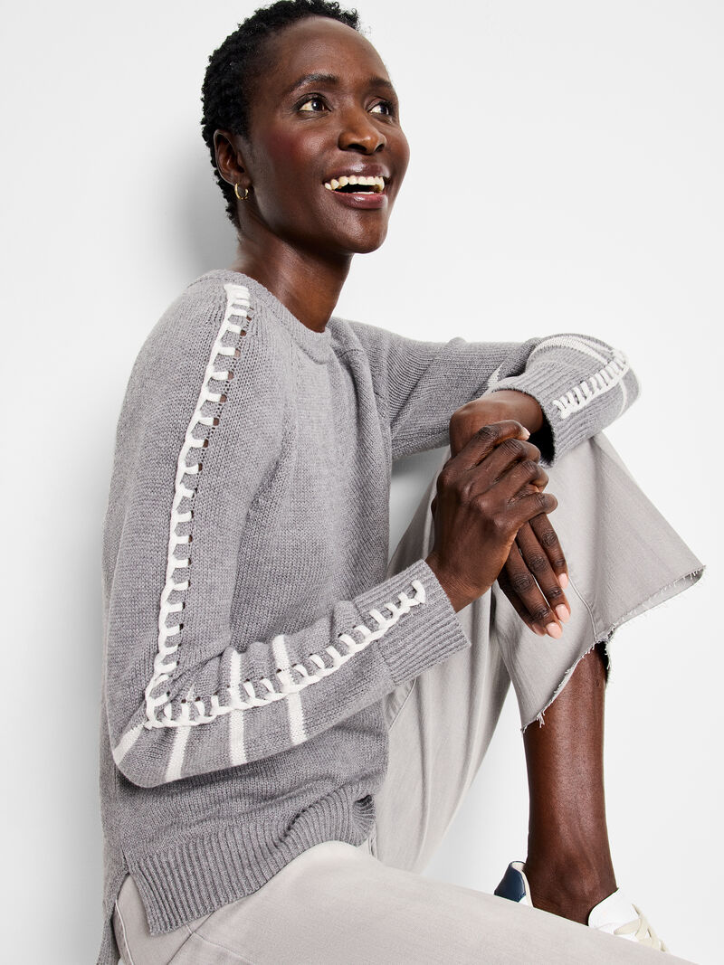 Woman Wears Dashing Down Sweater image number 0