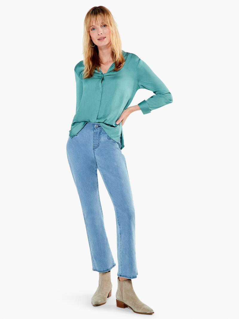 Woman Wears Satin Crepe Shirt image number 3