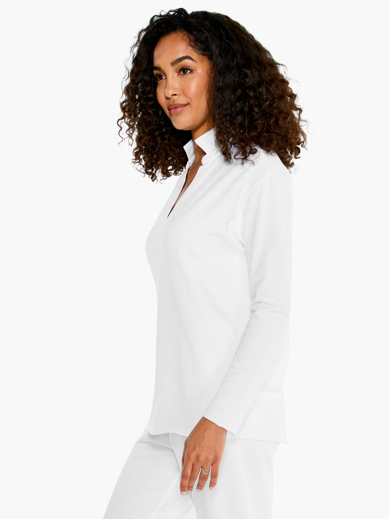 Woman Wears French Terry Polo image number 1