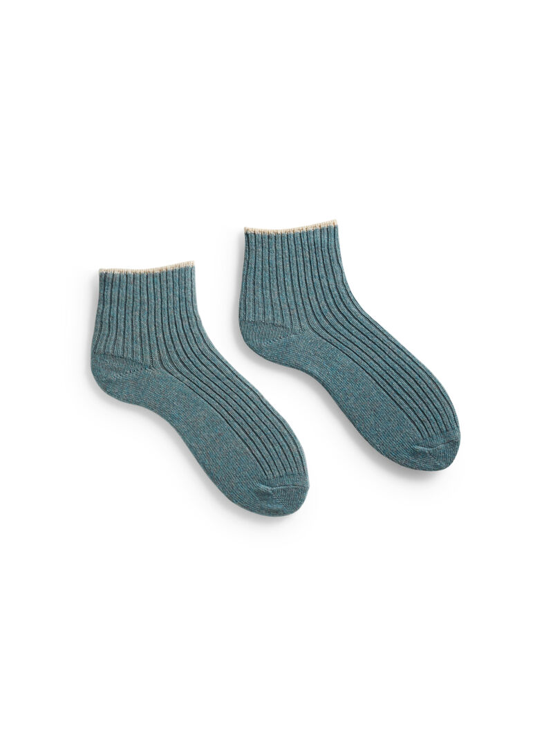 Woman Wears Lisa B - Tipped Rib Shortie Sock image number 0
