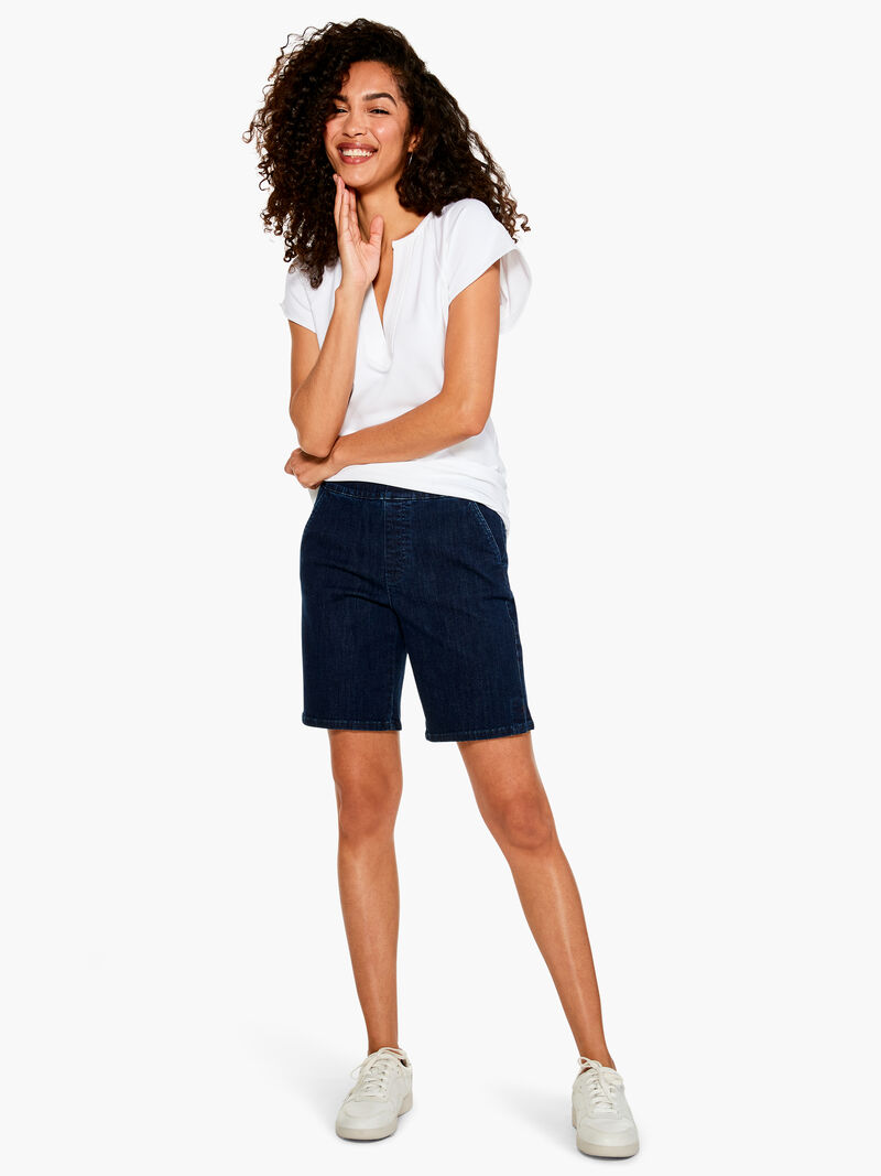 Woman Wears 9" All Day Denim Short image number 3