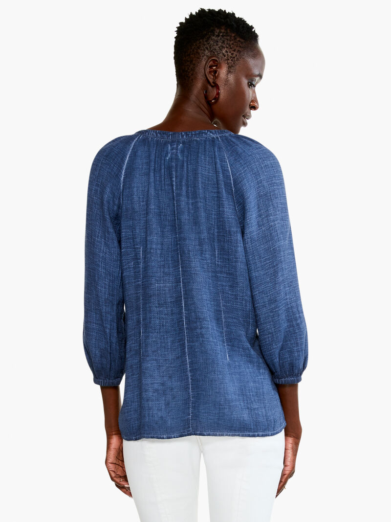 Woman Wears Double Gauze Tucked Blouse image number 2