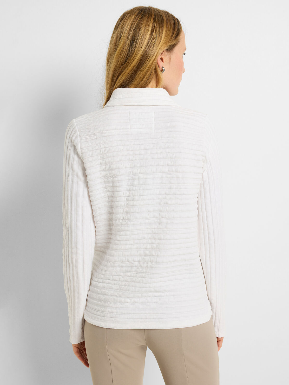 Textured Stripe Polo Top