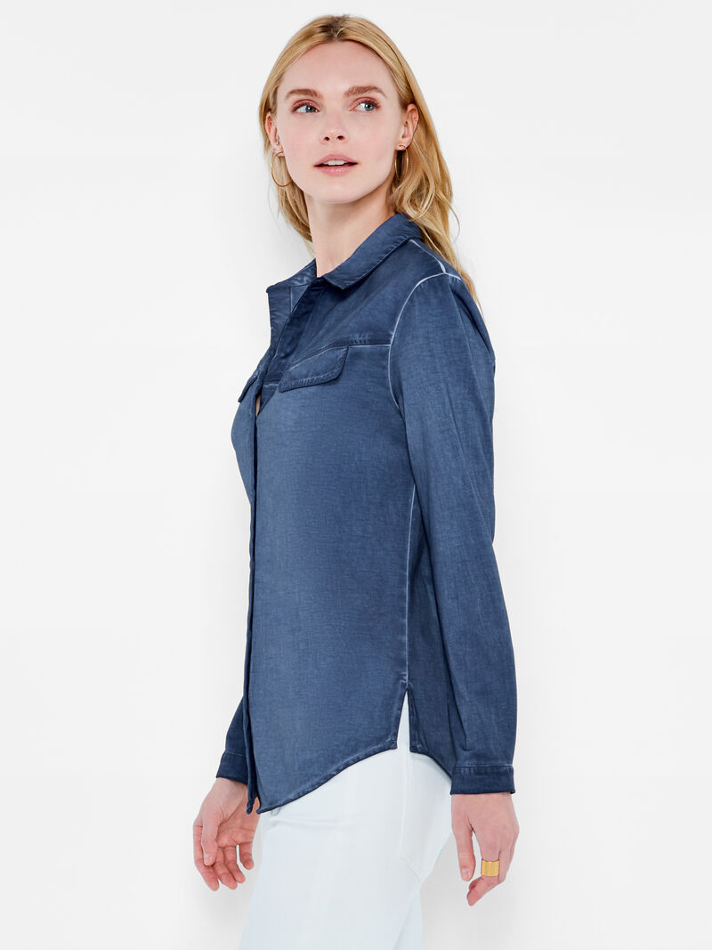 Woman Wears NZT Long Sleeve Angled Pocket Shirt image number 1