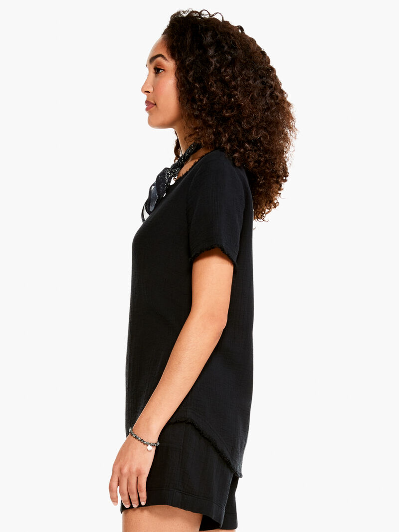 Woman Wears Double Gauze Tee image number 1