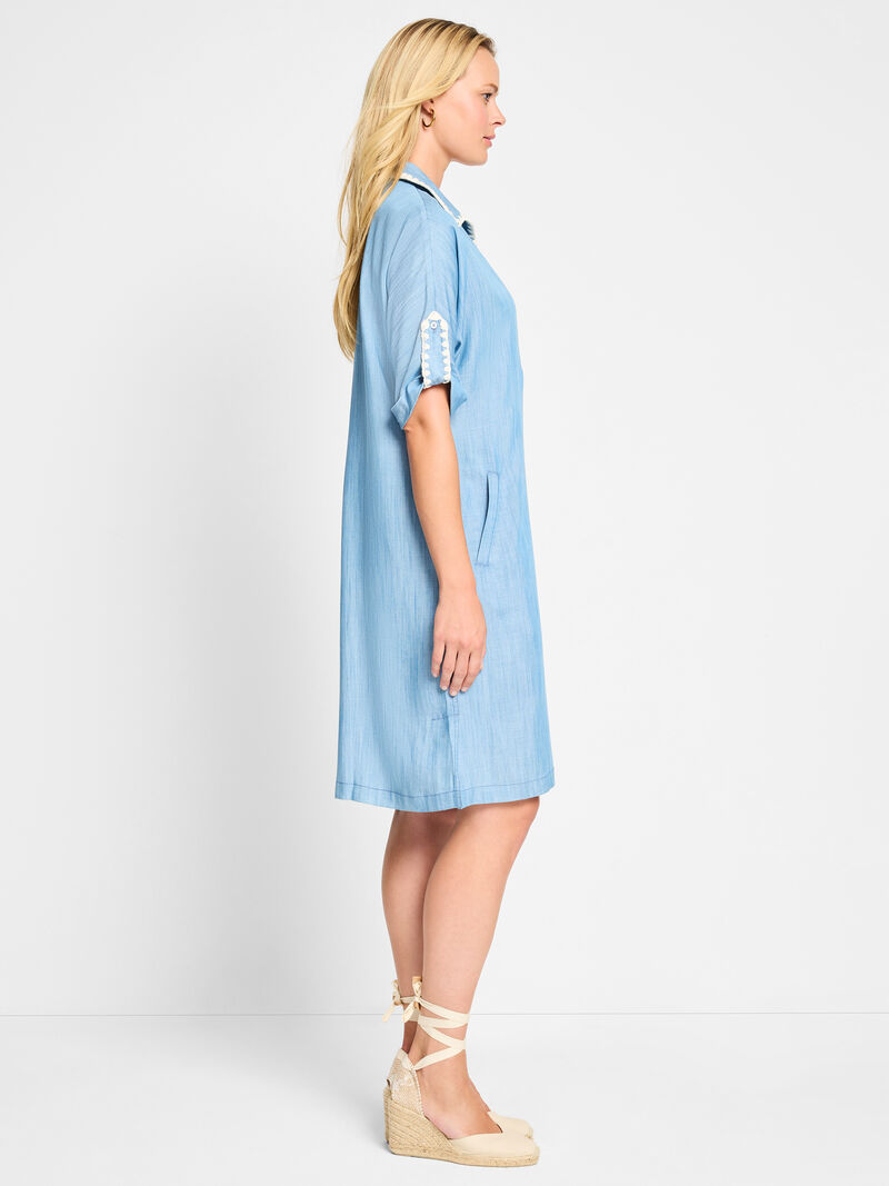 Woman Wears Denim Devon Dress image number 2