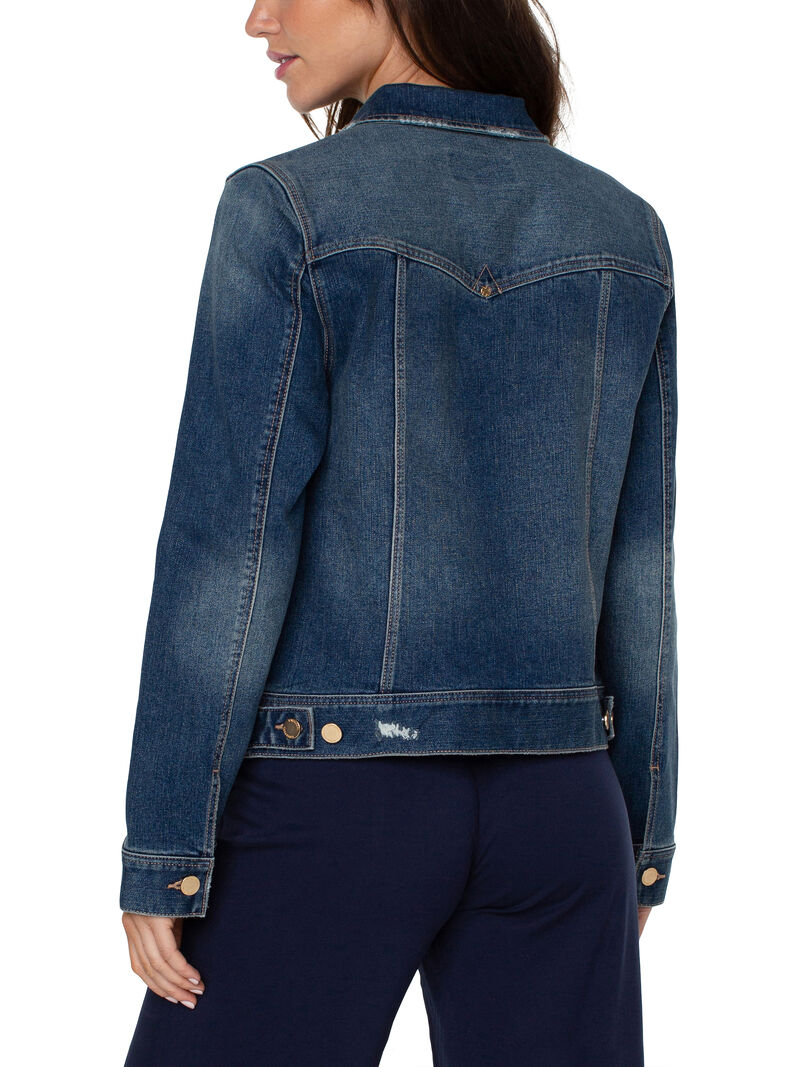 Woman Wears Liverpool - Classic Jean Jacket image number 2