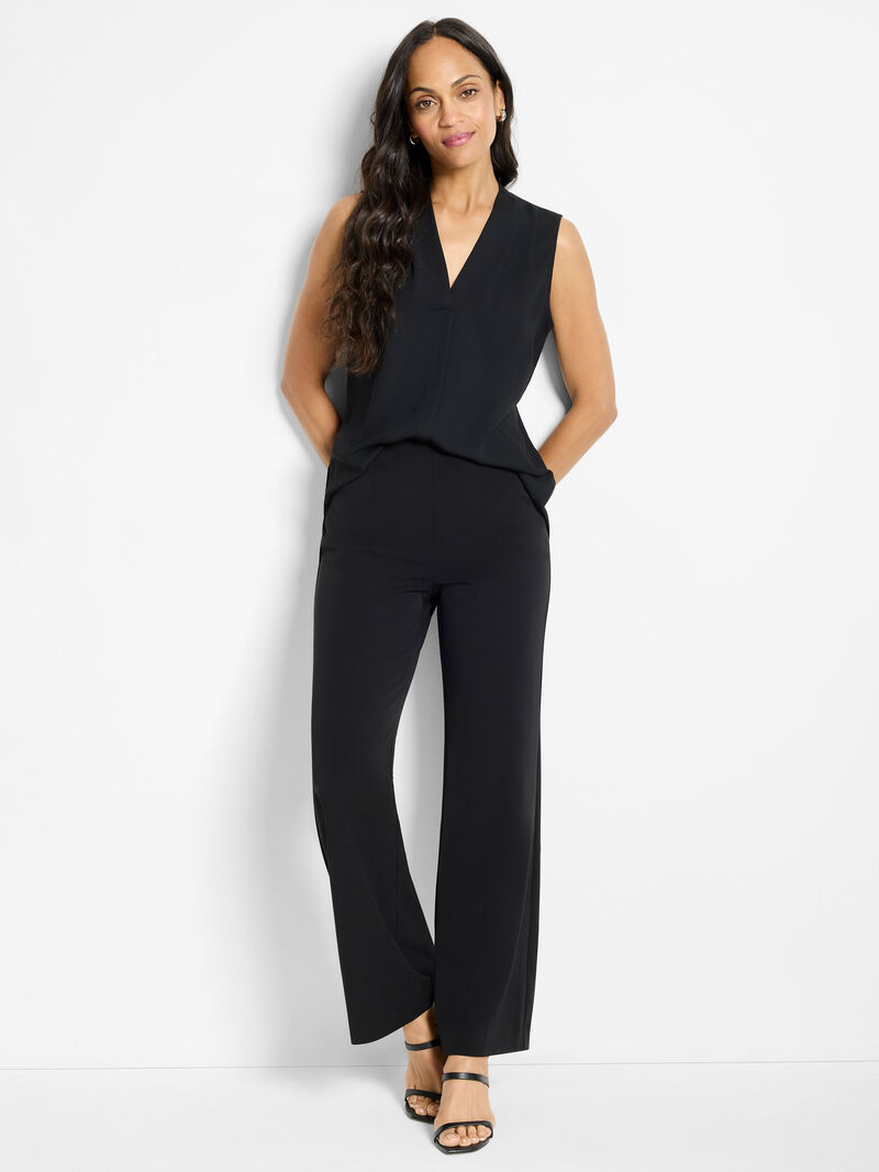 Woman Wears 31" Avenue Wide Leg Trouser image number 2