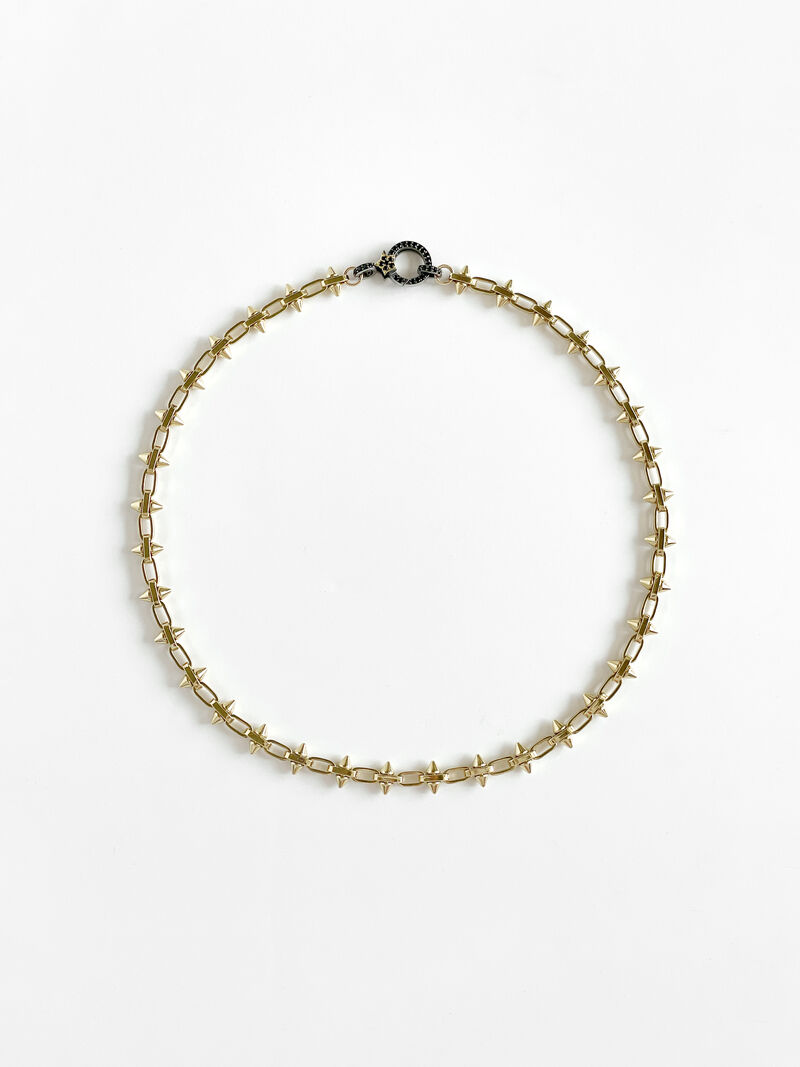 Woman Wears Paula Rosen - Spike And Spinel Star Necklace image number 0