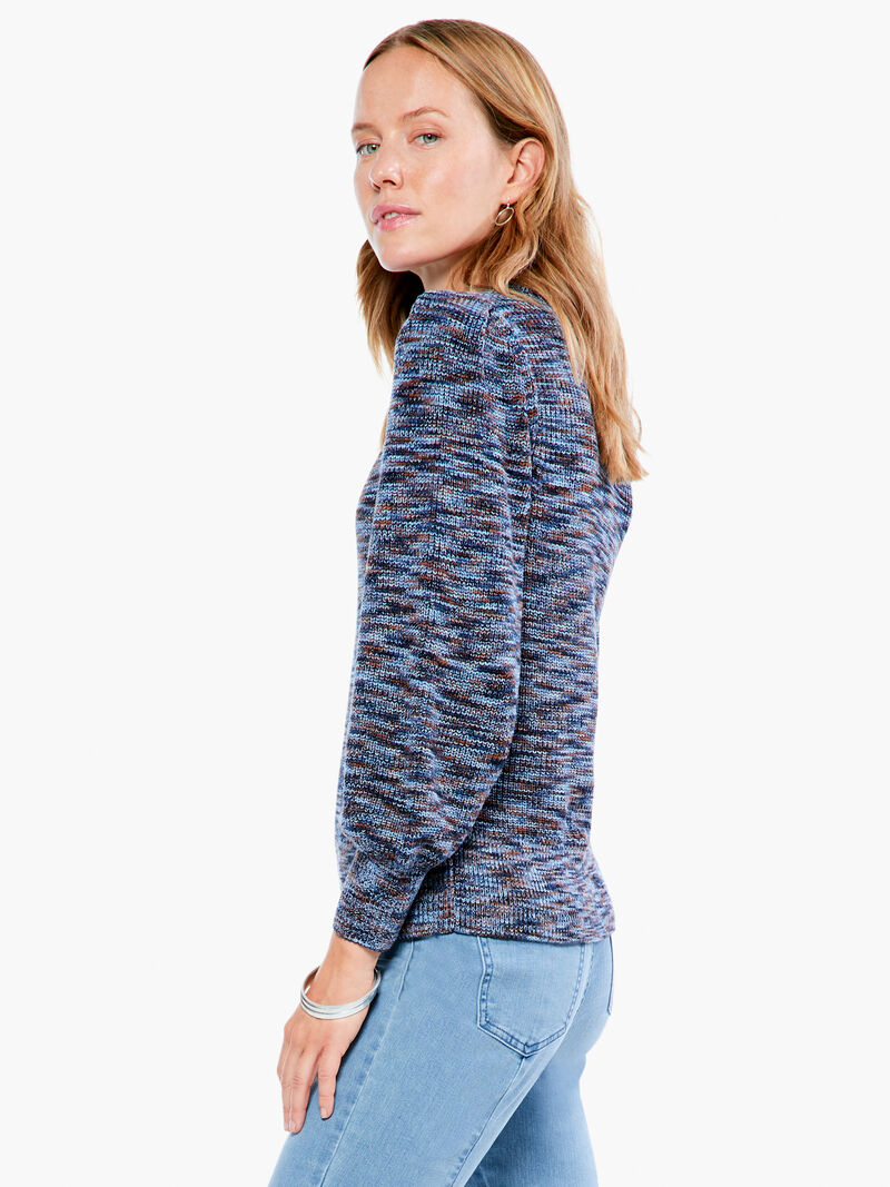 Woman Wears Femme Sleeve Spacedye Sweater image number 2