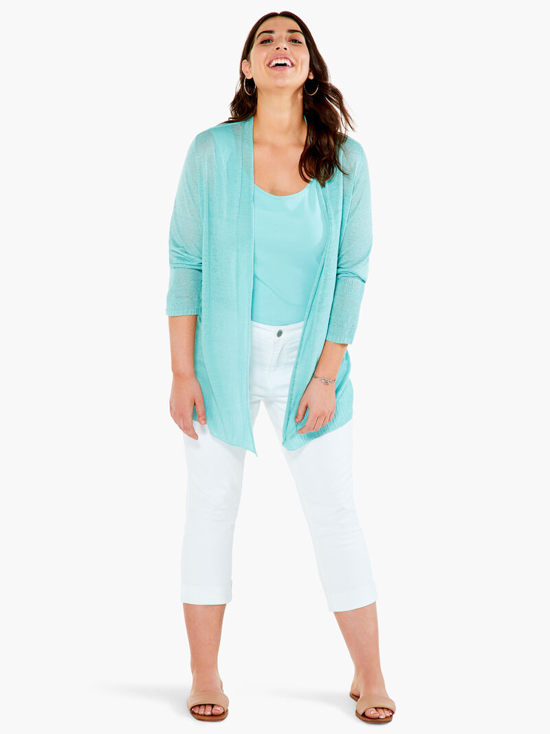 Woman Wears Go To Featherweight Cardigan Sweater image number 3