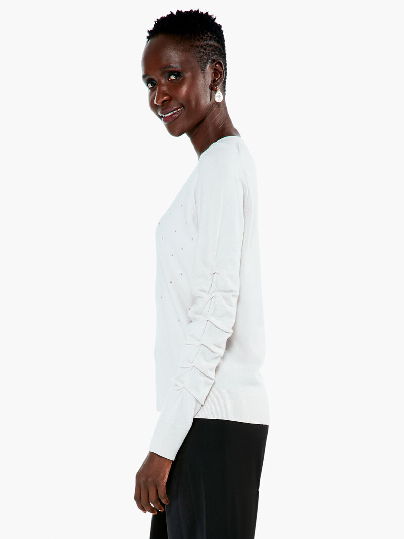 Woman Wears Relaxed Glam Sweater image number 1