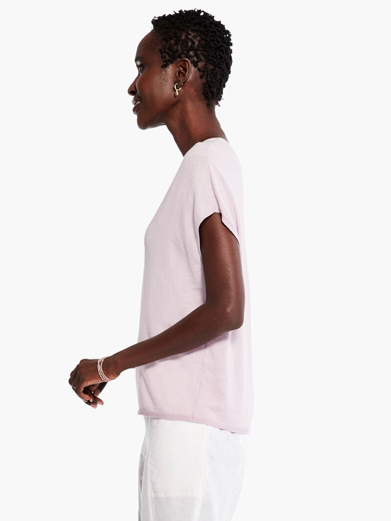 Woman Wears Relaxed V Sweater Tee image number 1