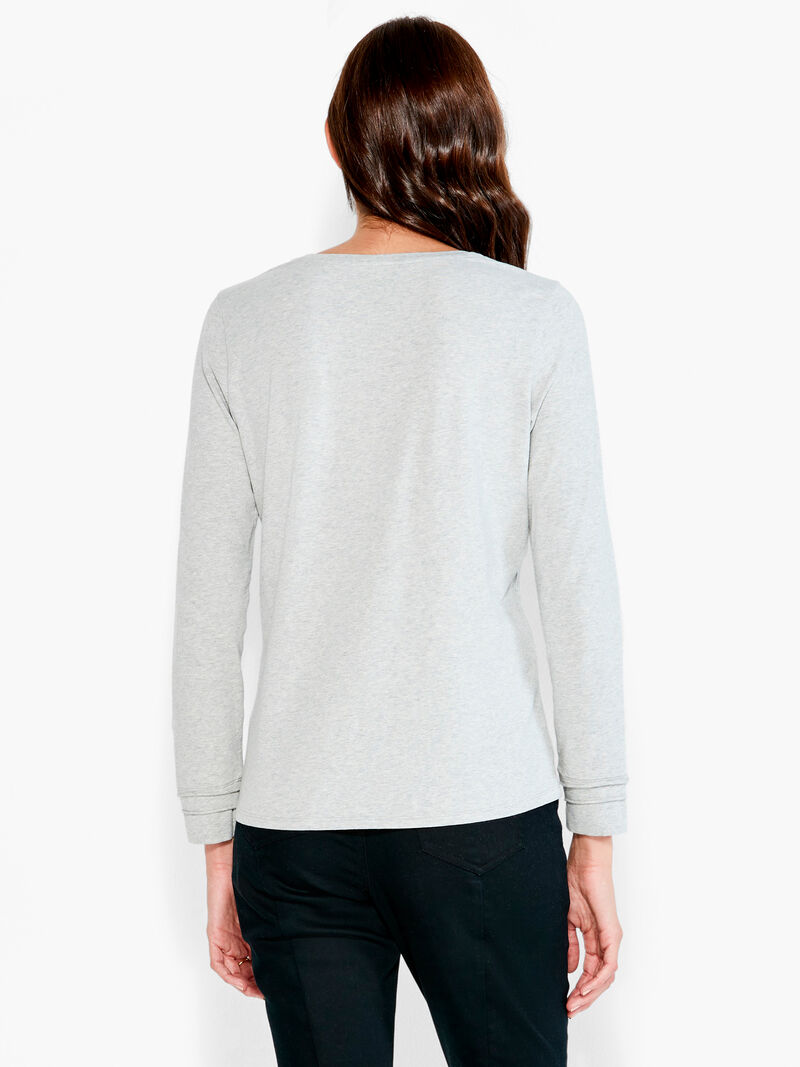 Woman Wears NZT Long Sleeve Crew Sparkle Tee image number 2