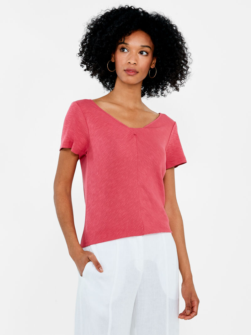 NZT Short Sleeve Knotted V-Neck Tee
