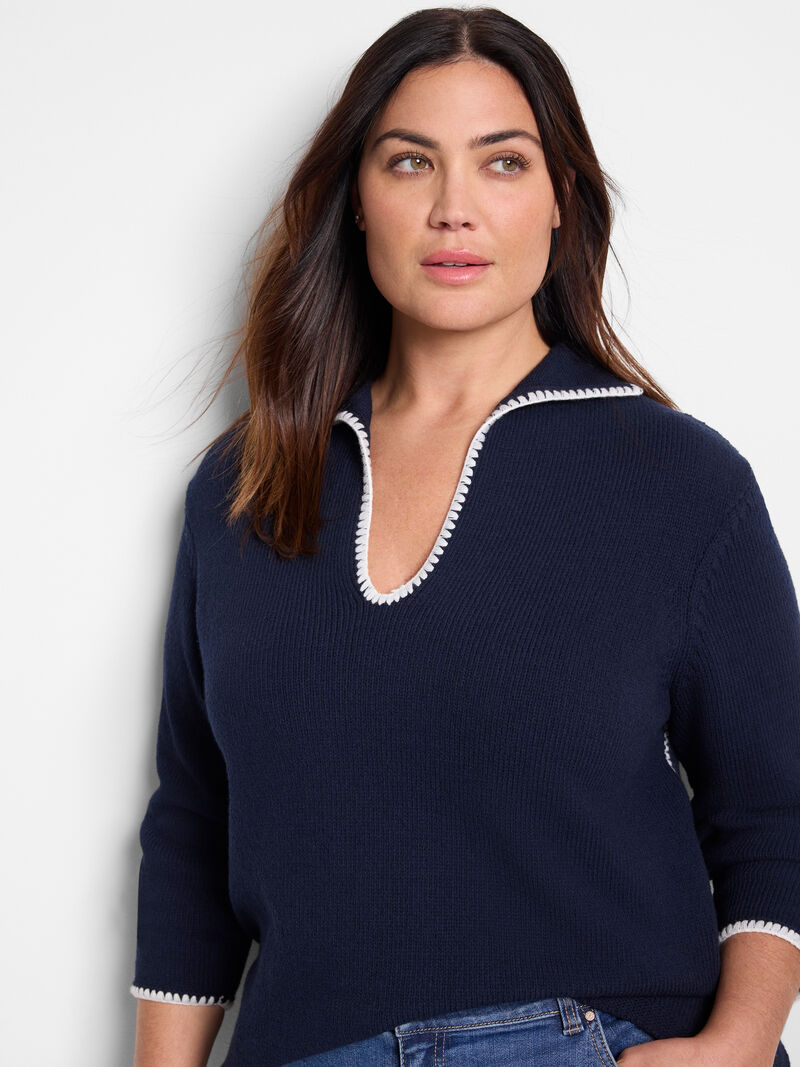 Blanket Stitch Getaway Sweater
