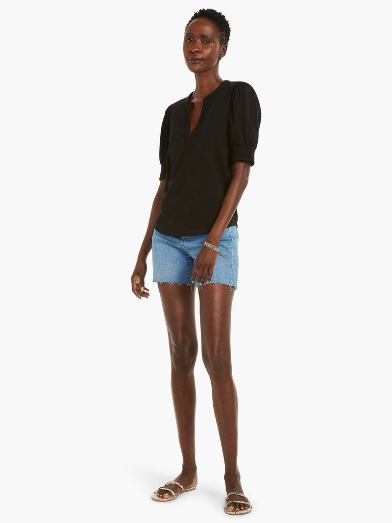 Woman Wears NZT Elbow Sleeve Split Neck Tee image number 3
