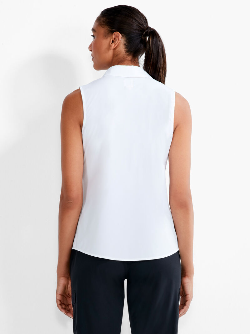 Woman Wears Tech Stretch Collared Tank image number 2