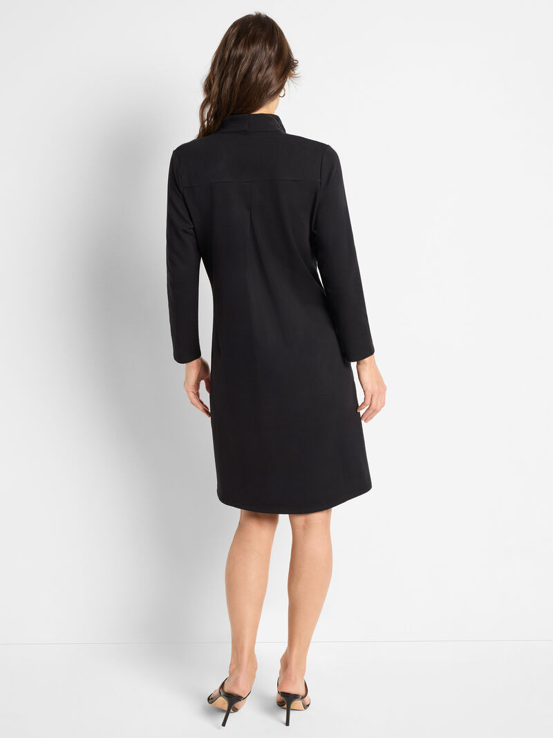 Woman Wears Ruffled Up Knit Dress image number 2