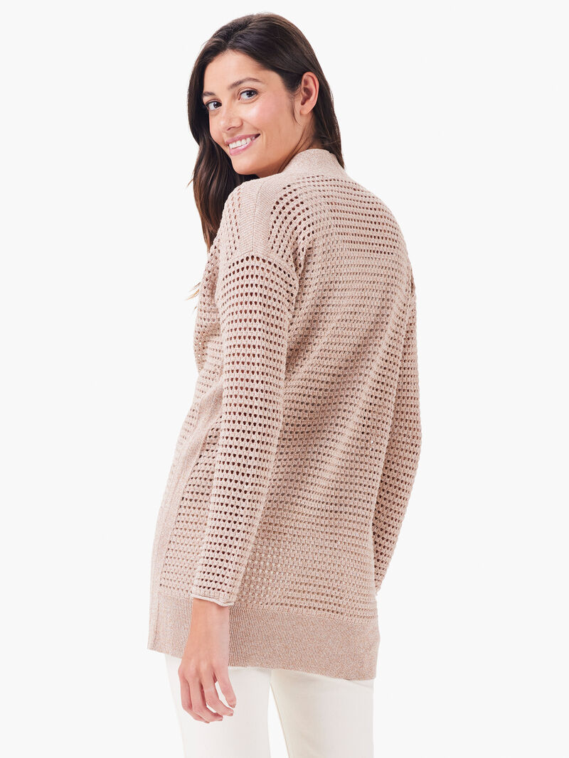 Woman Wears Moonlight Mesh Cardigan image number 3