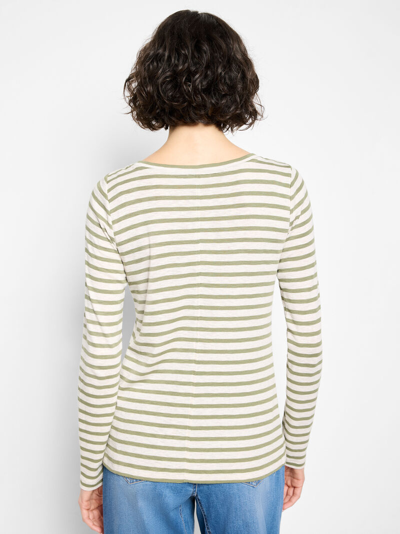 Woman Wears NZT Long Sleeve Stripe Boat Tee image number 2